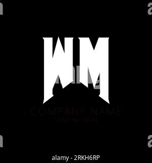 WM Letter Logo Design. Initial letters WM gaming's logo icon for technology companies. Tech letter WM minimal logo design template. W M letter design Stock Vector