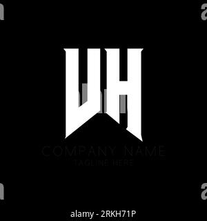 VH Letter Logo Design. Initial letters VH gaming's logo icon for technology companies. Tech letter VH minimal logo design template. V H letter design Stock Vector
