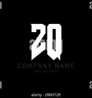 ZQ Letter Logo Design. Initial letters ZQ gaming's logo icon for technology companies. Tech letter ZQ minimal logo design template. ZQ letter design v Stock Vector