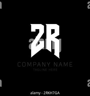 ZR Letter Logo Design. Initial letters ZR gaming's logo icon for technology companies. Tech letter ZR minimal logo design template. Z R letter design Stock Vector