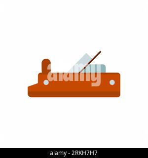 Carpenter plane icon. Wood plane vector icon for web design isolated on white background. Vintage shaving wood plane flat style simple image. Househol Stock Vector