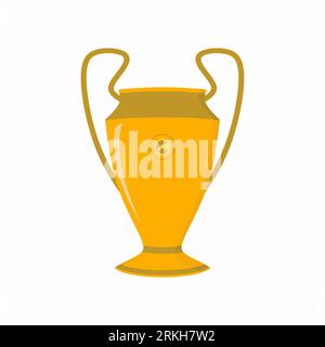 Football Championship of France, reward victory cup symbol. European champions league cup. Championship winner prize trophy symbol. Flat vector illust Stock Vector