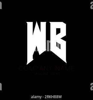 WB Letter Logo Design. Initial letters WB gaming's logo icon for technology companies. Tech letter WB minimal logo design template. W B letter design Stock Vector