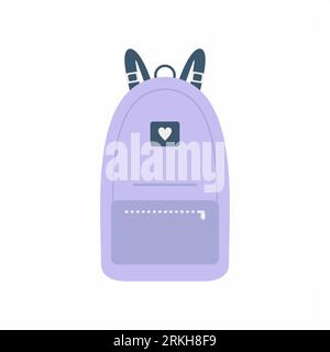Vector color school backpacks. Cute stylish backpacks for schoolchildren, students, travellers and tourists. Back to School rucksack flat vector illus Stock Vector