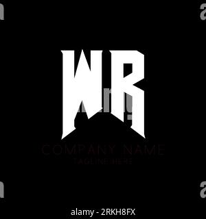 WR Letter Logo Design. Initial letters WR gaming's logo icon for technology companies. Tech letter WR minimal logo design template. W R letter design Stock Vector