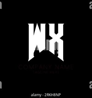 WX Letter Logo Design. Initial letters WX gaming's logo icon for technology companies. Tech letter WX minimal logo design template. W X letter design Stock Vector