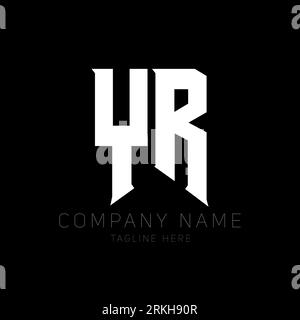 YR Letter Logo Design. Initial letters YR gaming's logo icon for technology companies. Tech letter YR minimal logo design template. Y R letter design Stock Vector