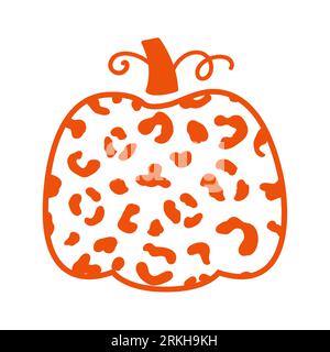 Decorative Cheetah Leopard Pumpkin Illustration Stock Vector