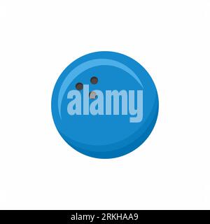 One blue bowling ball icon cartoon flat design style vector. Bowling ball, game symbol. Sport theme sign isolated on white background. Healthy sport l Stock Vector