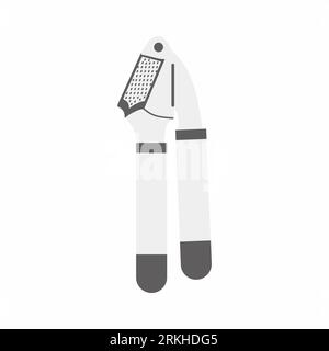 Garlic press vector icon. Steel manual device. Kitchen equipment for food preparation. Flat vector simple element illustration household concept isola Stock Vector