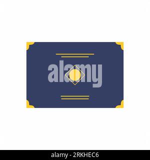 Certificate icon. A Paper Graduate Diploma in cartoon style. The concept of education. Flat design. Vector illustration in flat style on white backgro Stock Vector