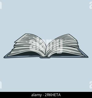 Vector hand drawn a book with flying pages sketch doodle. World Book Day. Reading and learning. Education concept illustration in vintage engraving de Stock Vector