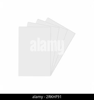 Blank paper icon in flat design isolated on white background. Stack of empty paper sheet for drawing tools or office tools. Business to do list or not Stock Vector