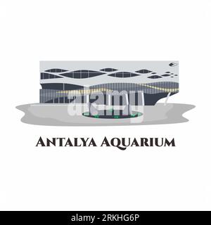 Antalya Aquarium, Turkey. One of the biggest aquarium complexes of the world. Great place to visit for vacation. You can enjoyed watching every single Stock Vector