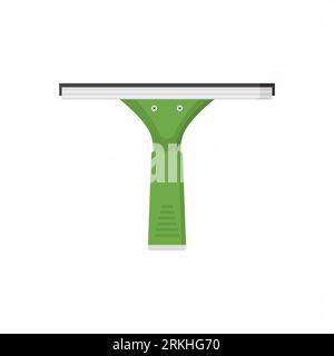 Vector cleaning tools flat cartoon design style. A green squeegee scraping isolated on white background. Cleaning product , equipment tools of house c Stock Vector