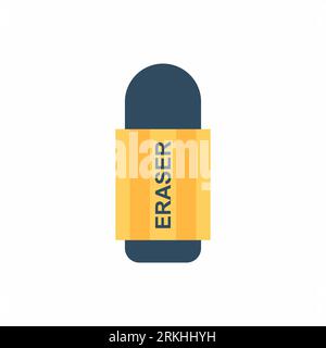 Eraser. Erasing elastic band. A rubber for education supplies isolated on white background. Stationery items shop product. Vector illustration in a si Stock Vector