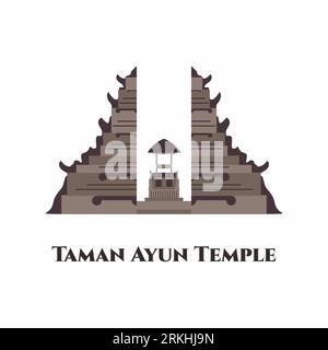 Pura Taman Ayun Temple in Bali, Indonesia. One of the famous Balinese temples located close to Denpasar. You must to visit the temple, it is really wo Stock Vector