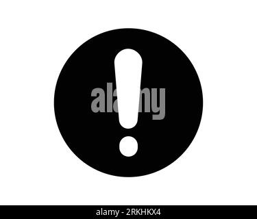 Error Circle Icon Round Circular Warning Button Alert Attention Caution Issue Danger Exclamation Point Mark Hazard Risk Black White Vector Sign Symbol Stock Vector