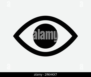 Eye Icon Human Eyeball See Sight Vision Eyesight Sight Lens View Watch Optical Optic Illuminati Watching Black White Outline Shape Vector Sign Symbol Stock Vector