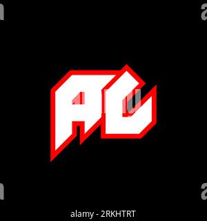AL letter logo design on black background. AL creative initials letter logo concept. al icon design. AL white and red letter icon design on black back Stock Vector