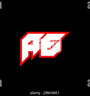 AE letter logo design on black background. AE creative initials letter logo concept. ae icon design. AE white and red letter icon design on black back Stock Vector