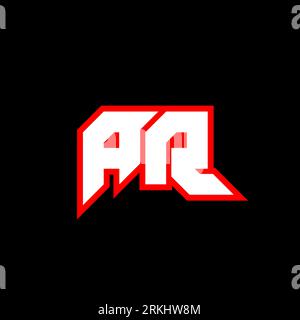 AR letter logo design on black background. AR creative initials letter logo concept. ar icon design. AR white and red letter icon design on black back Stock Vector