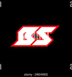 BS logo design, initial BS letter design with sci-fi style. BS logo for game, esport, Technology, Digital, Community or Business. B S sport modern Ita Stock Vector