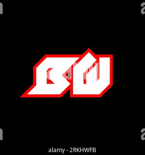 BW logo design, initial BW letter design with sci-fi style. BW logo for game, esport, Technology, Digital, Community or Business. B W sport modern Ita Stock Vector
