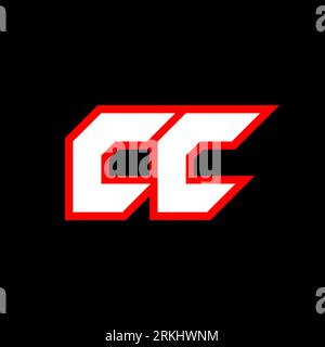 CC logo design, initial CC letter design with sci-fi style. CC logo for game, esport, Technology, Digital, Community or Business. C C sport modern Ita Stock Vector