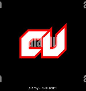 CU logo design, initial CU letter design with sci-fi style. CU logo for game, esport, Technology, Digital, Community or Business. C U sport modern Ita Stock Vector