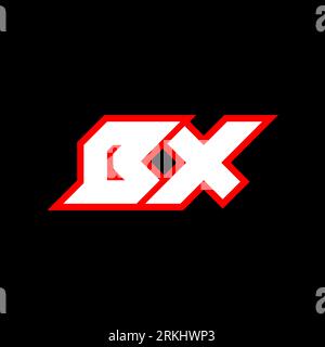 BX logo design, initial BX letter design with sci-fi style. BX logo for game, esport, Technology, Digital, Community or Business. B X sport modern Ita Stock Vector