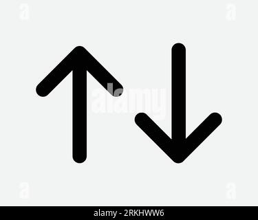 Up Down Arrow Icon North South Pointer Point Lift Elevator Button Download Upload Load Loading Cursor Forward Backward Black White Vector Sign Symbol Stock Vector