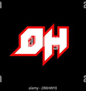 DH logo design, initial DH letter design with sci-fi style. DH logo for game, esport, Technology, Digital, Community or Business. D H sport modern Ita Stock Vector