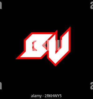 BV logo design, initial BV letter design with sci-fi style. BV logo for game, esport, Technology, Digital, Community or Business. B V sport modern Ita Stock Vector