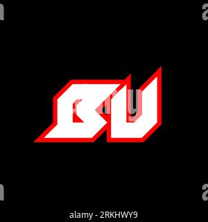 BU logo design, initial BU letter design with sci-fi style. BU logo for game, esport, Technology, Digital, Community or Business. B U sport modern Ita Stock Vector