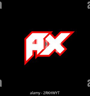AX letter logo design on black background. AX creative initials letter logo concept. ax icon design. AX white and red letter icon design on black back Stock Vector