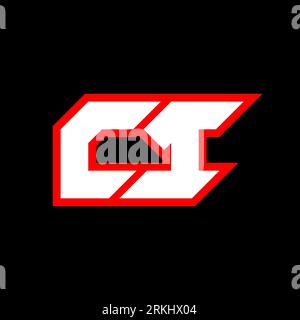 CI logo design, initial CI letter design with sci-fi style. CI logo for game, esport, Technology, Digital, Community or Business. C I sport modern Ita Stock Vector