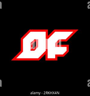 DF logo design, initial DF letter design with sci-fi style. DF logo for game, esport, Technology, Digital, Community or Business. D F sport modern Ita Stock Vector