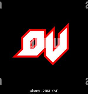 DV logo design, initial DV letter design with sci-fi style. DV logo for game, esport, Technology, Digital, Community or Business. D V sport modern Ita Stock Vector