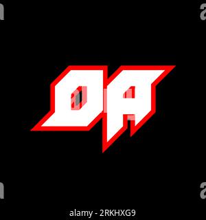 DA logo design, initial DA letter design with sci-fi style. DA logo for game, esport, Technology, Digital, Community or Business. D A sport modern Ita Stock Vector