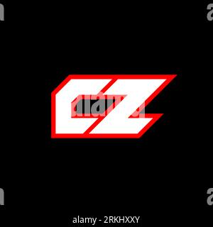 CZ logo design, initial CZ letter design with sci-fi style. CZ logo for game, esport, Technology, Digital, Community or Business. C Z sport modern Ita Stock Vector