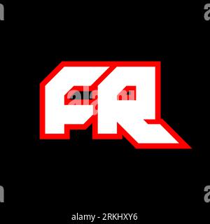 FR logo design, initial FR letter design with sci-fi style. FR logo for game, esport, Technology, Digital, Community or Business. F R sport modern Ita Stock Vector