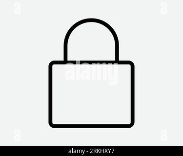 Lock Line Icon Security Secure Safety Padlock Access Privacy Confidential Protection Protect Denied Lockout Private Code Black Thin Symbol Vector Sign Stock Vector