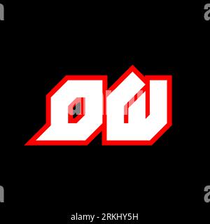 DW logo design, initial DW letter design with sci-fi style. DW logo for game, esport, Technology, Digital, Community or Business. D W sport modern Ita Stock Vector