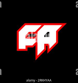 FA logo design, initial FA letter design with sci-fi style. FA logo for game, esport, Technology, Digital, Community or Business. F A sport modern Ita Stock Vector