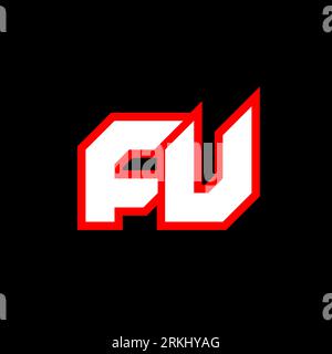 FU logo design, initial FU letter design with sci-fi style. FU logo for game, esport, Technology, Digital, Community or Business. F U sport modern Ita Stock Vector