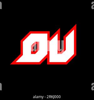 DU logo design, initial DU letter design with sci-fi style. DU logo for game, esport, Technology, Digital, Community or Business. D U sport modern Ita Stock Vector