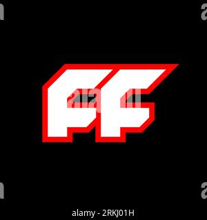 FF logo design, initial FF letter design with sci-fi style. FF logo for game, esport, Technology, Digital, Community or Business. F F sport modern Ita Stock Vector