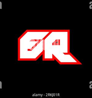 ER logo design, initial ER letter design with sci-fi style. ER logo for game, esport, Technology, Digital, Community or Business. E R sport modern Ita Stock Vector