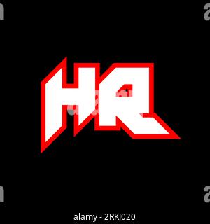 HR logo design, initial HR letter design with sci-fi style. HR logo for game, esport, Technology, Digital, Community or Business. H R sport modern Ita Stock Vector